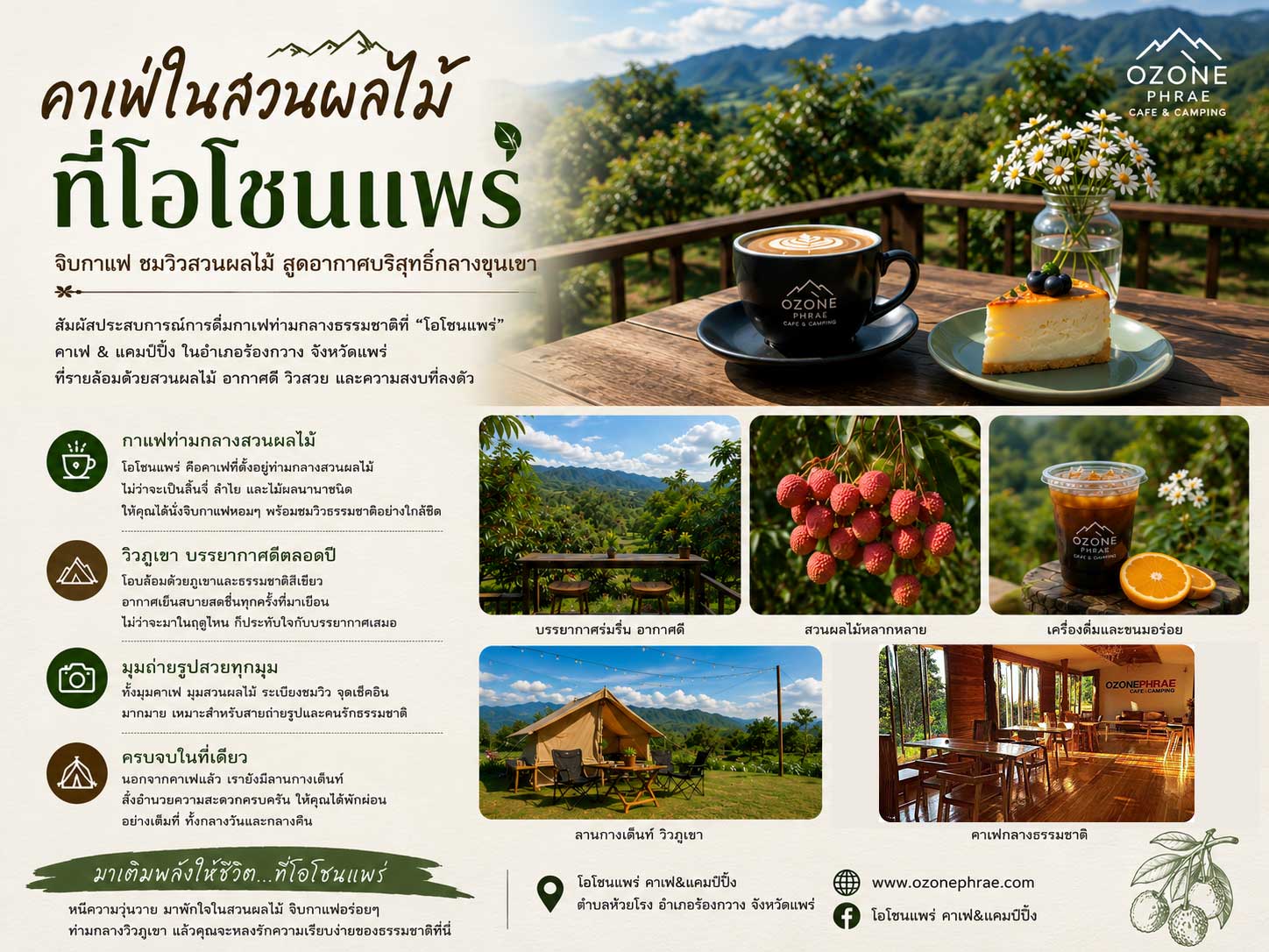 คาเฟ่ในสวนผลไม้ ที่โอโซนแพร่